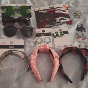 Halloween Acessories Lot Earrings Sunglasses Headbands Jewery Set - 14 Pieces